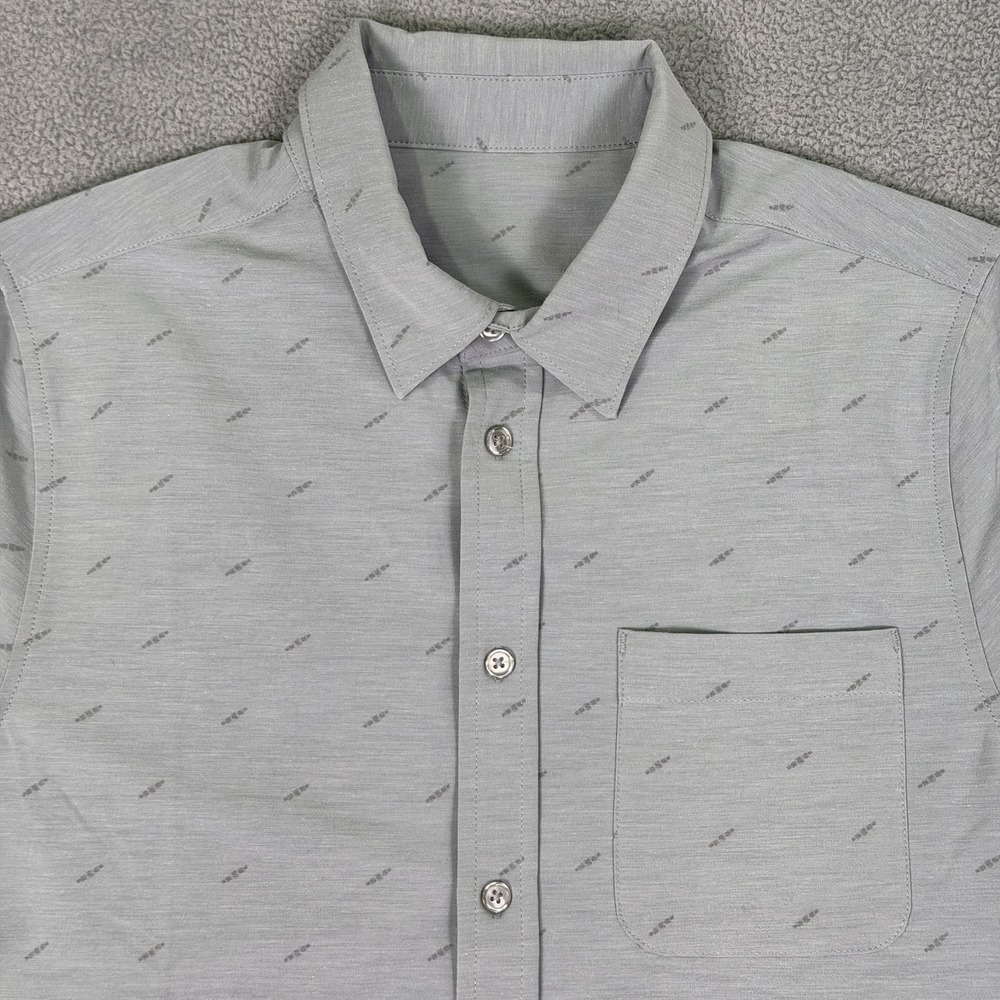 Vuori Bridge Button Down Shirt Mens Small Gray Short Sleeve Stretch V184 - Picture 3 of 10